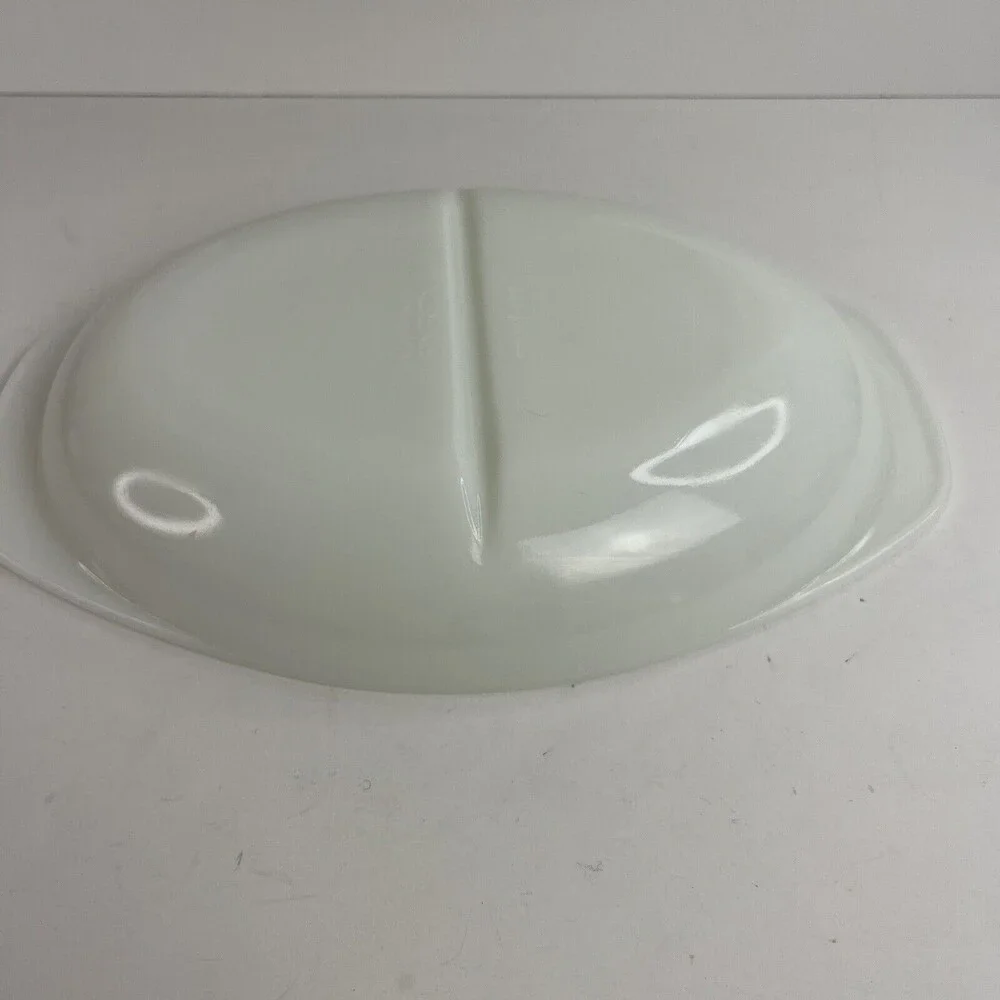 Vintage 1960s Pyrex White Milk Glass Divided Platter